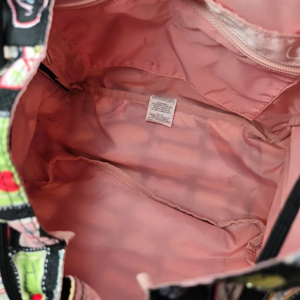 Lesportsac Edie Mini Back Pack Bag Candy‎ Wrapper Canvas Trim Boxy Body School
